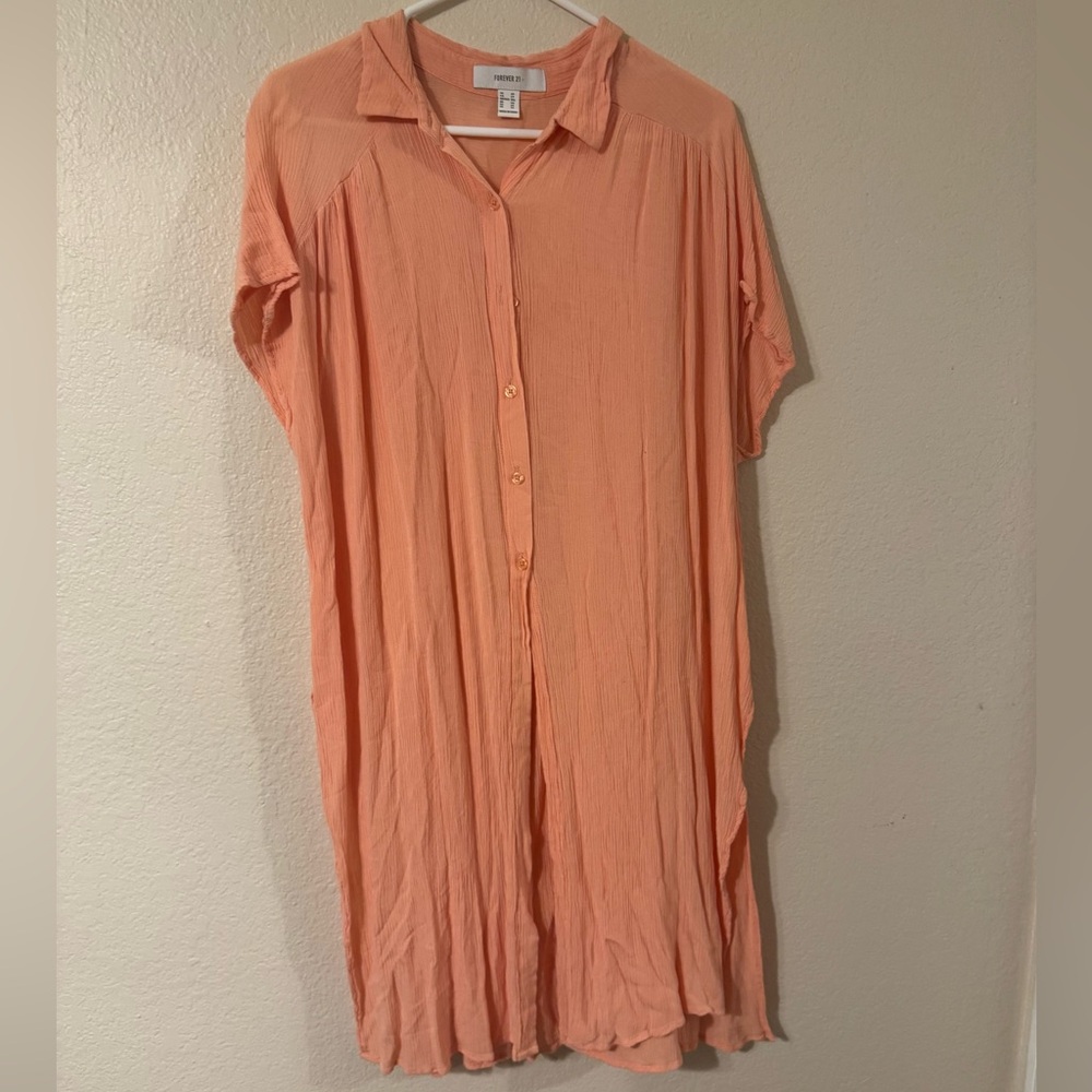Forever 21 coral Button-Up Top